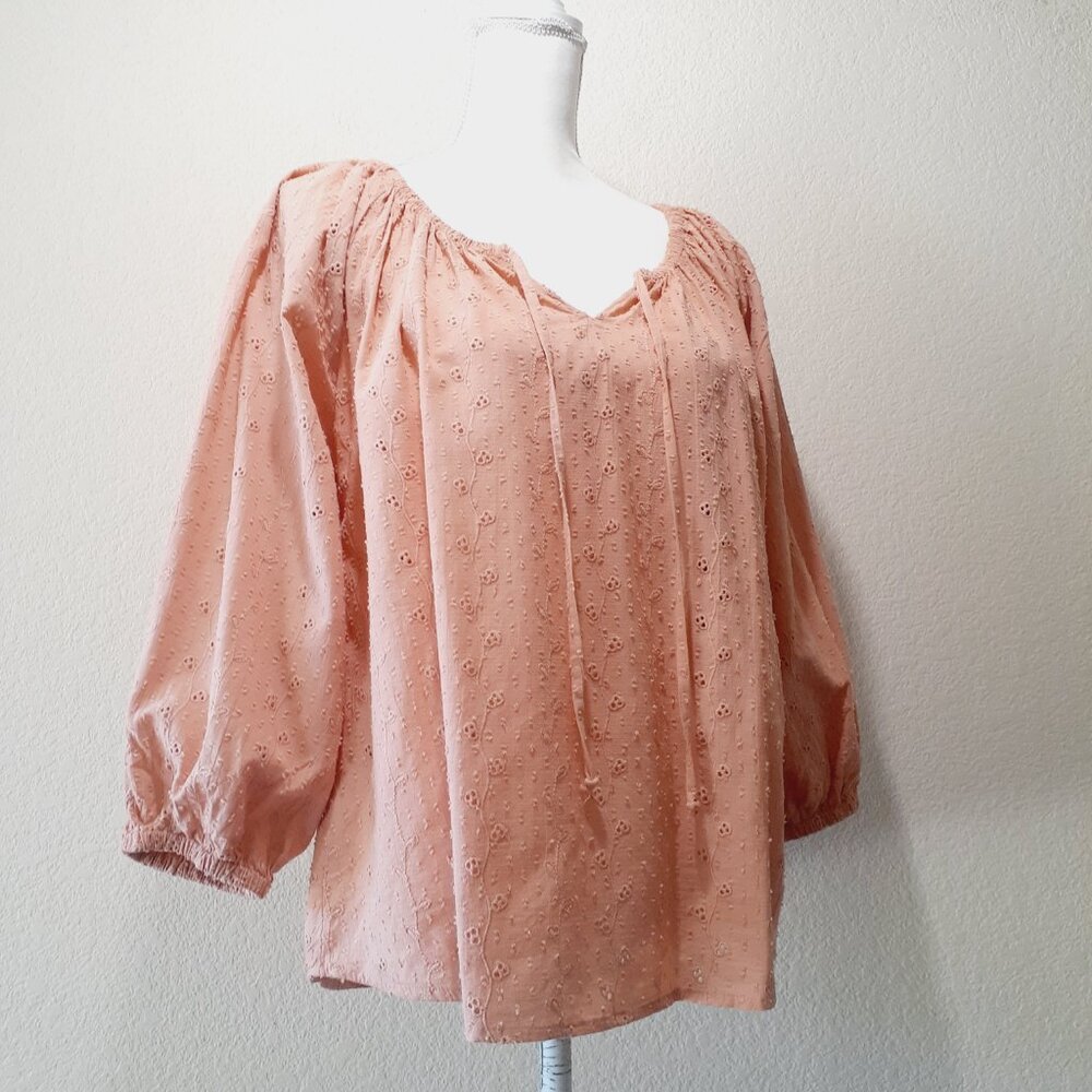 J by Joie Eyelet Cotton Peasant Blouse